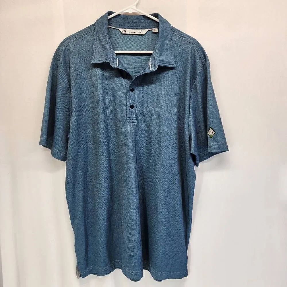 Travis Mathew Polo Golf Shirt Blue Men's Size XL Pima Cotton Blend